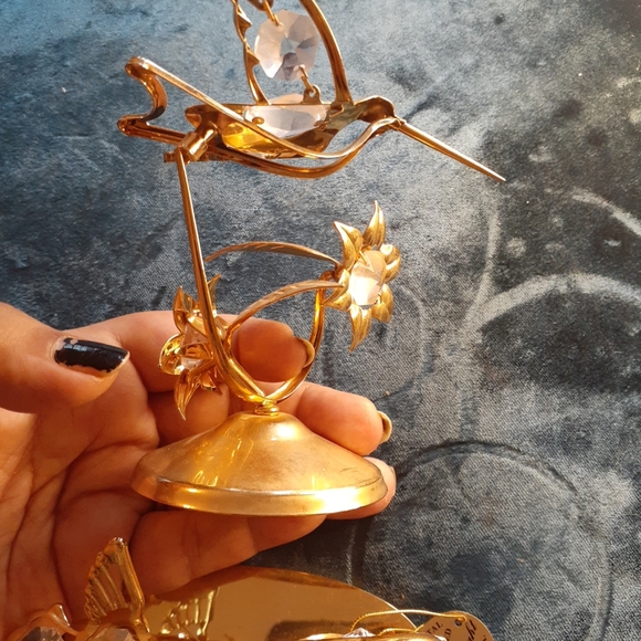 EXQUISITE NEW Pair of Crystal Delight 24K Gold Plated Austrian Crystal Figurines - Picture 6 of 8